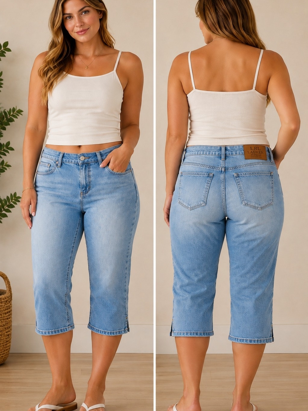 Lauren Ralph Lauren Classic Mid-Calf Capri Jeans 8P Light Wash